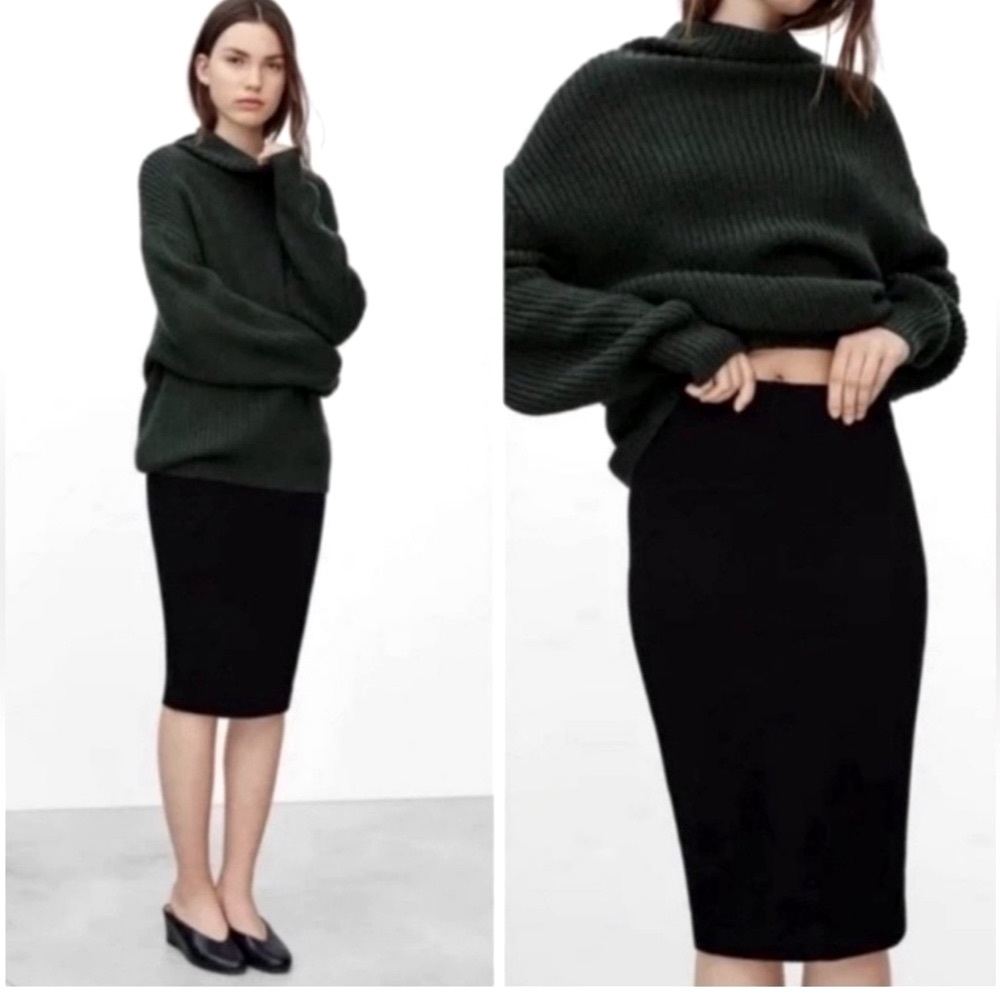 Wilfred black jersey knit stretch pencil skirt size XS